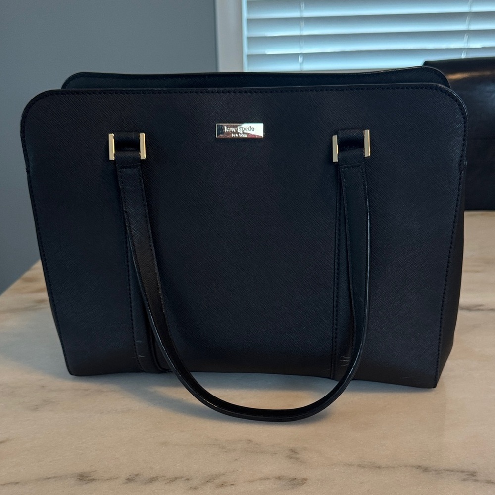 Kate Spade Black Purse with Gold Accents